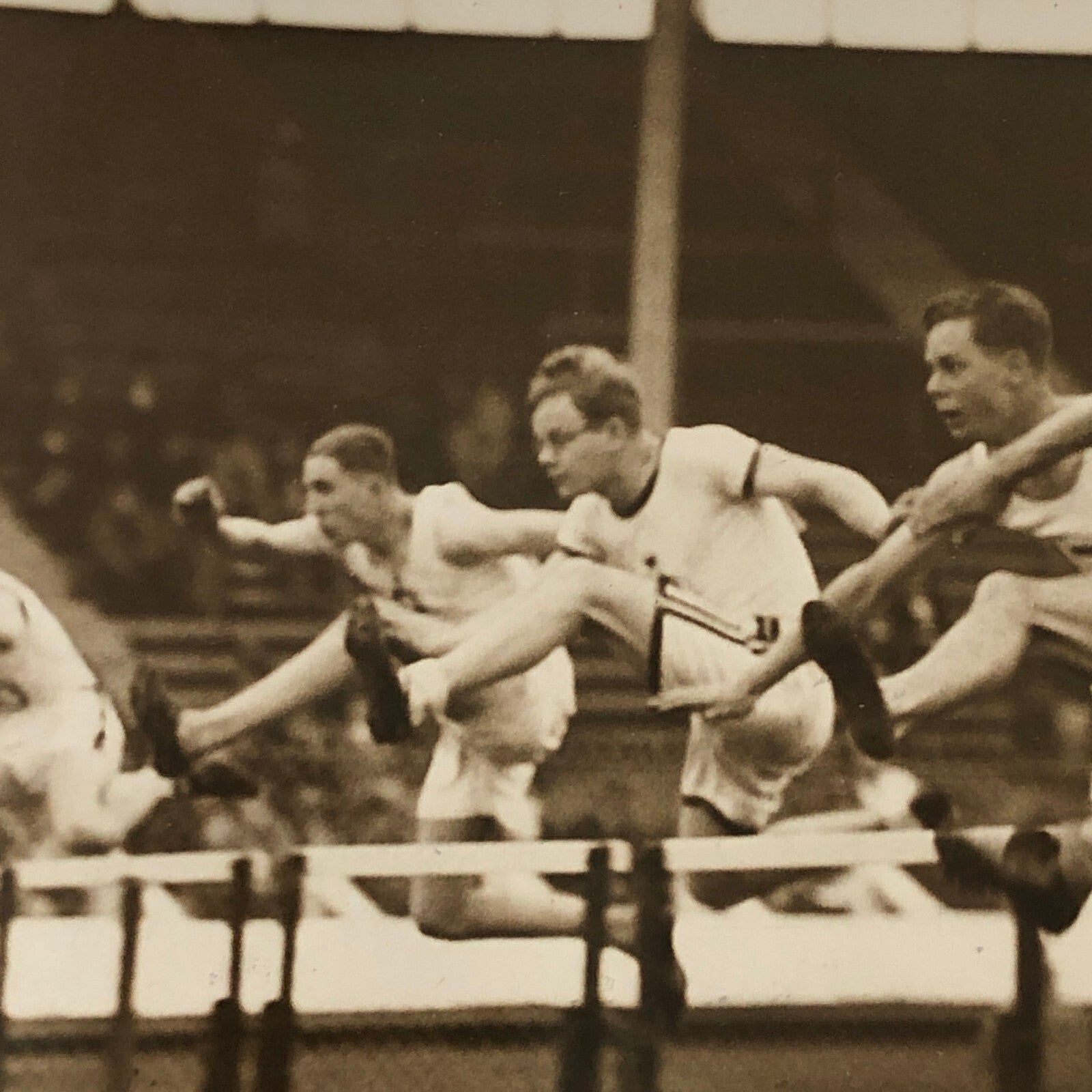 Press Photo Photograph London News Agency LNA Hurdle Jumping Running Runner 1933