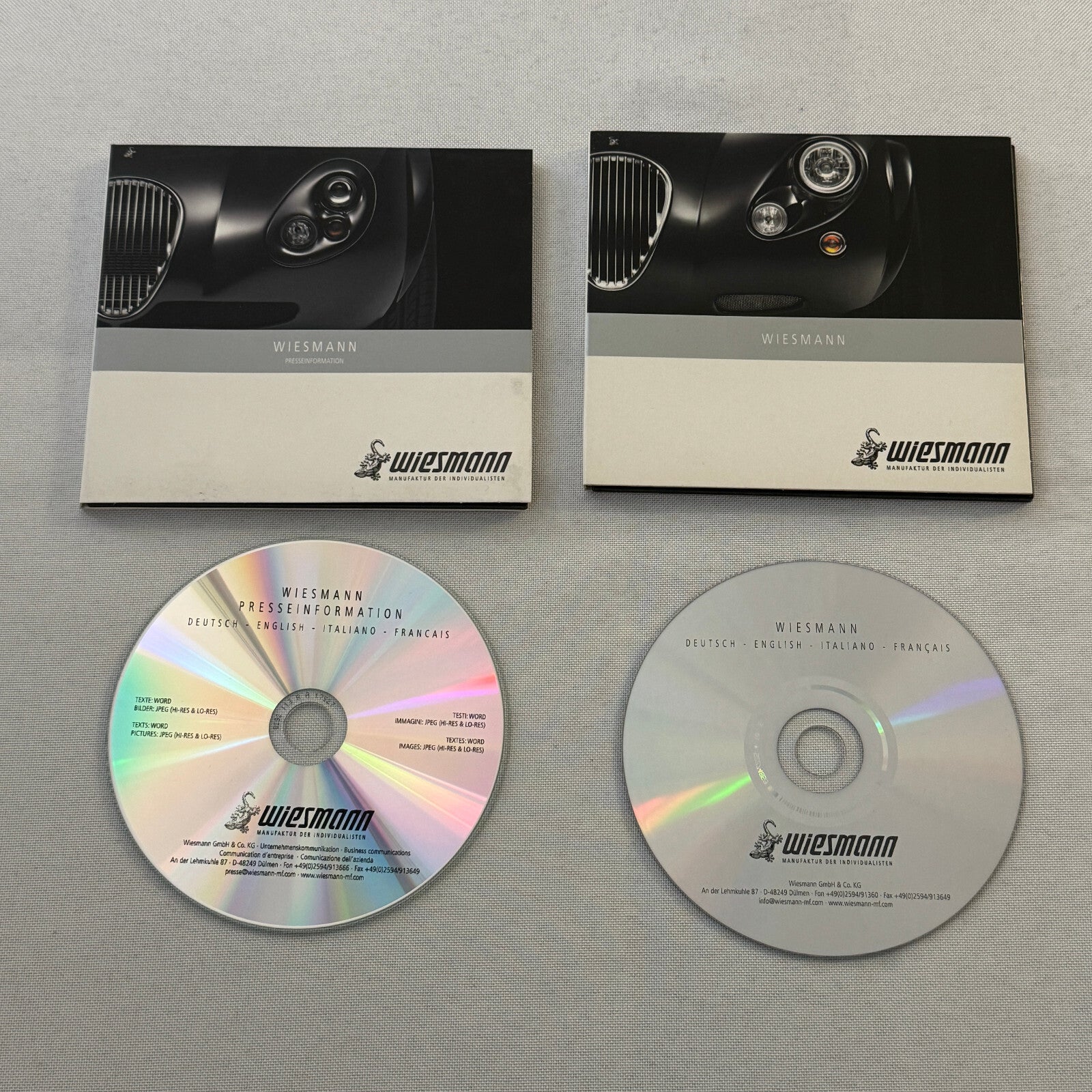 Wiesmann Sports Car Press Kit Photo CD Lot 2x