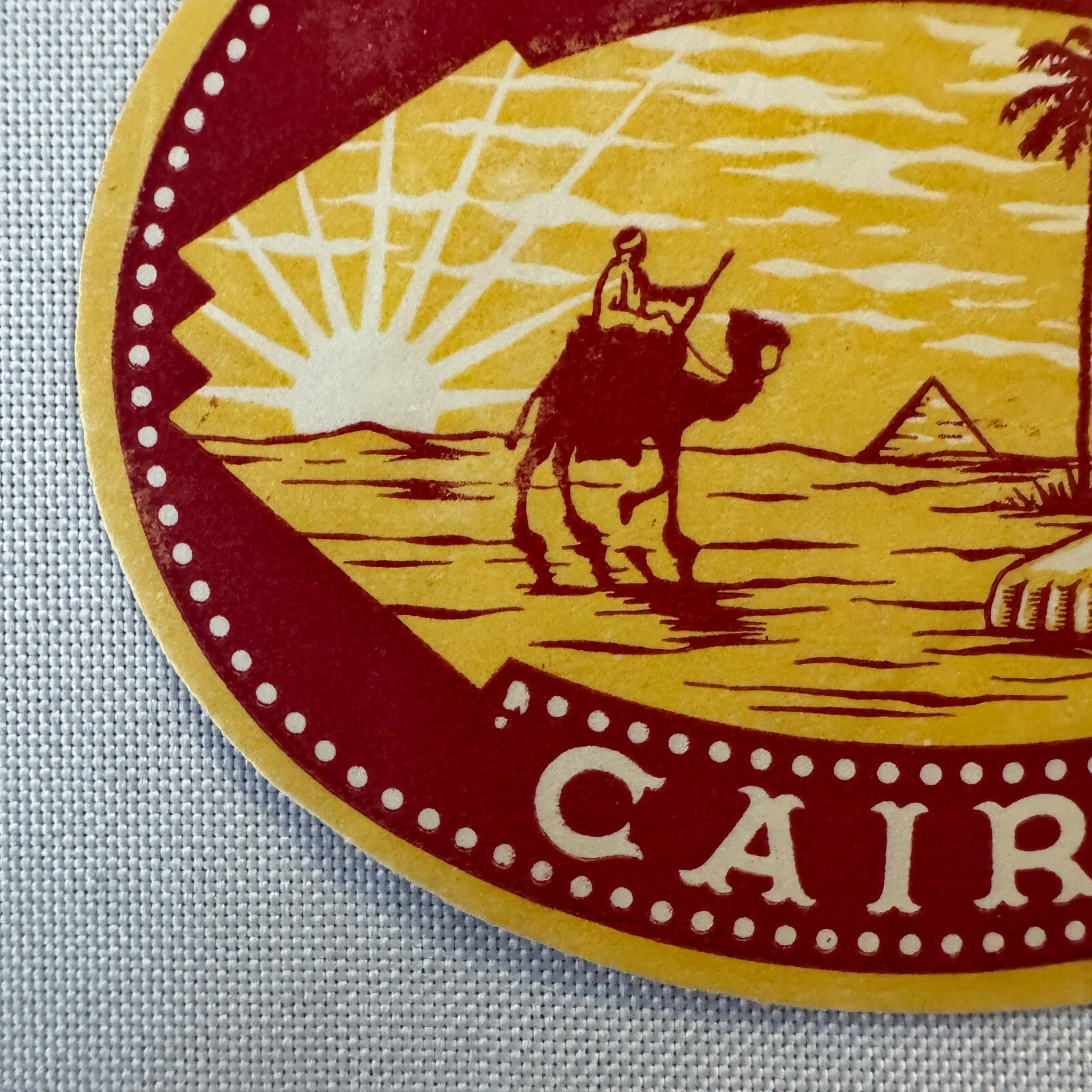 Vintage Hotel Travel Luggage Label Victoria Hotel Cairo Egypt Egyptian