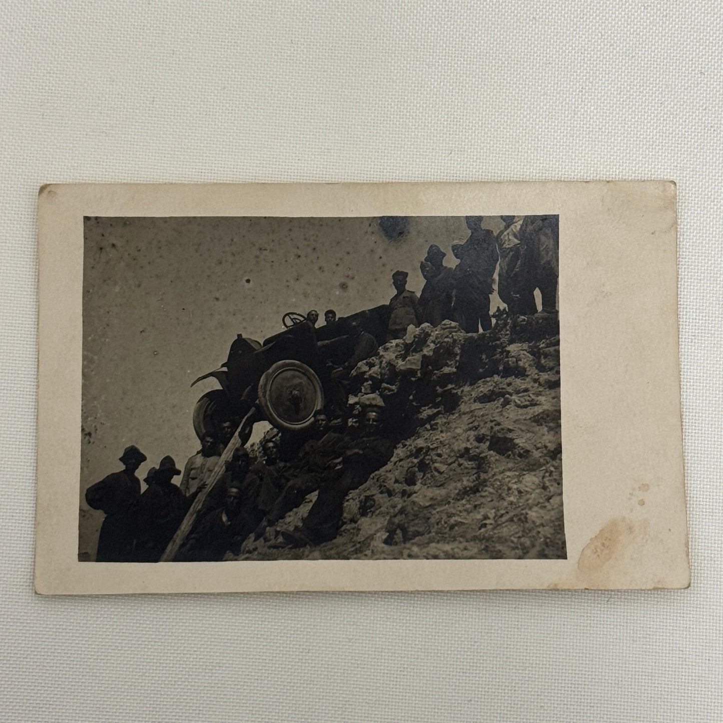 Antique Car Automobile on Mountain Italian Real Photo Postcard RPPC Photograph