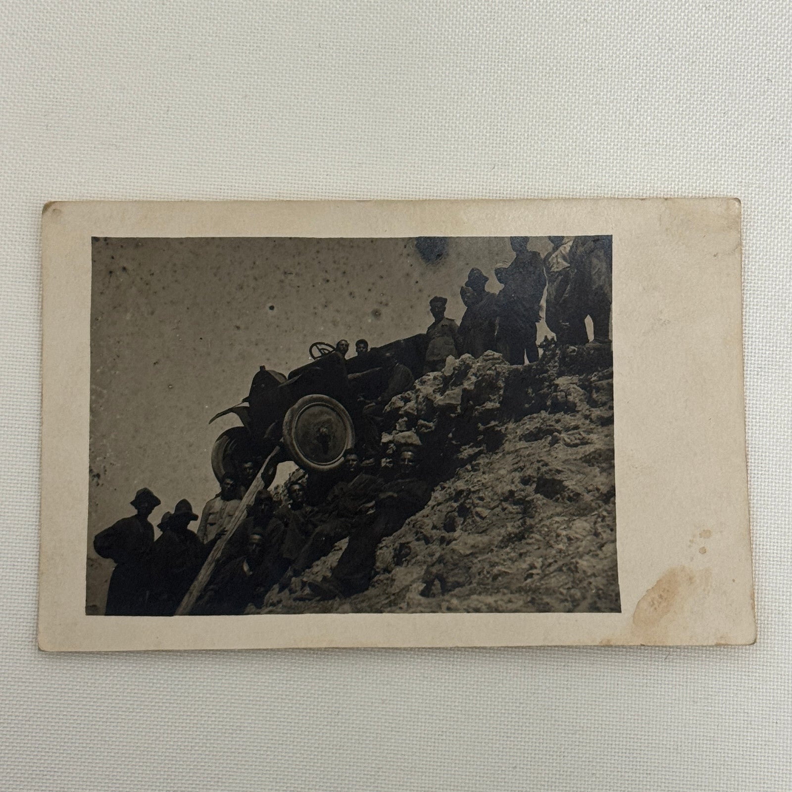 Antique Car Automobile on Mountain Italian Real Photo Postcard RPPC Photograph
