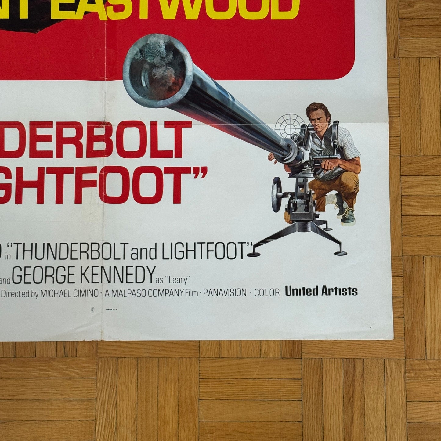 Vintage Movie Poster Clint Eastwood 1974 Thunderbolt and Lightfoot