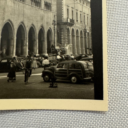 Vintage Photograph Photo Print Automobile People Building European Street Scene