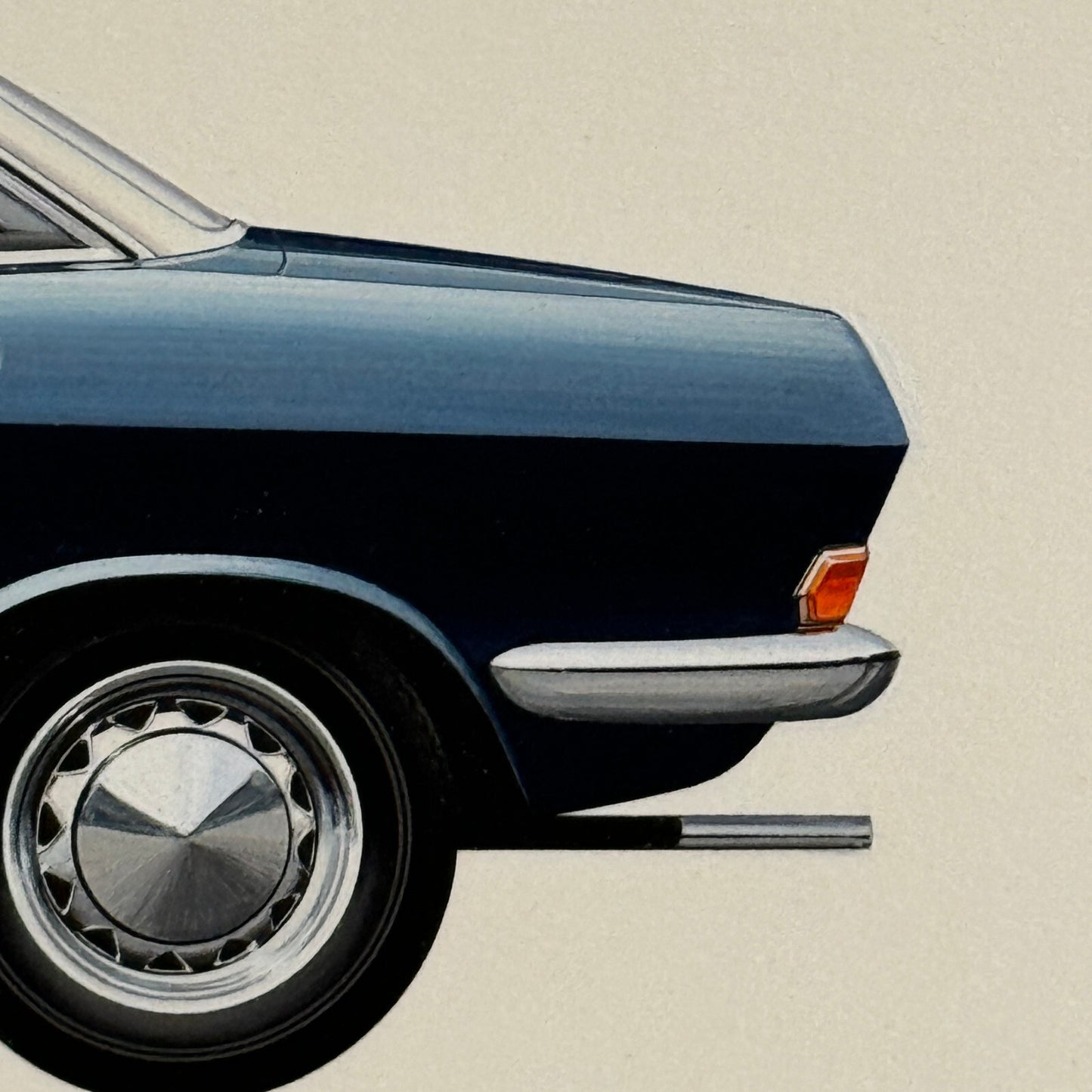 Vintage Car Illustration Art Drawing Hand Drawn NSU RO80 ? Robert Preis