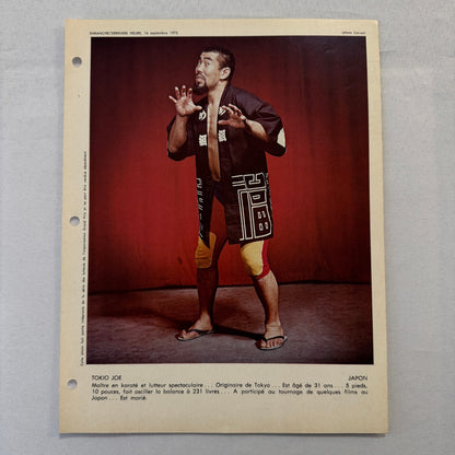 Vintage Wrestling Print Insert Tokio Joe Tokyo Joe Quebec French 1973