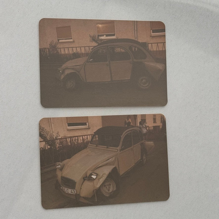 Citroen 2CV Wreck Wrecked Crash Car Automobile Photo Photograph Print Vintage 2x