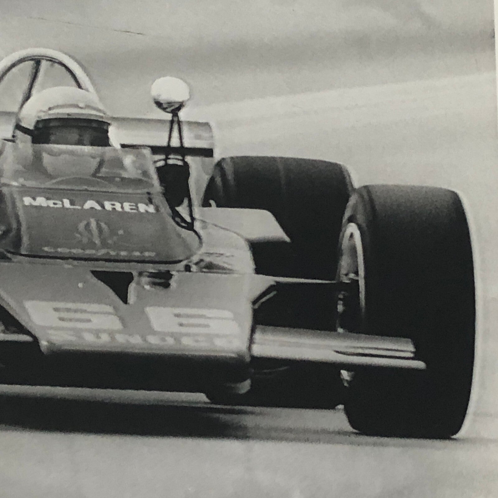 Vintage Indianapolis Indy Racing Car Photo 1971 McLaren Car Mark Donohue