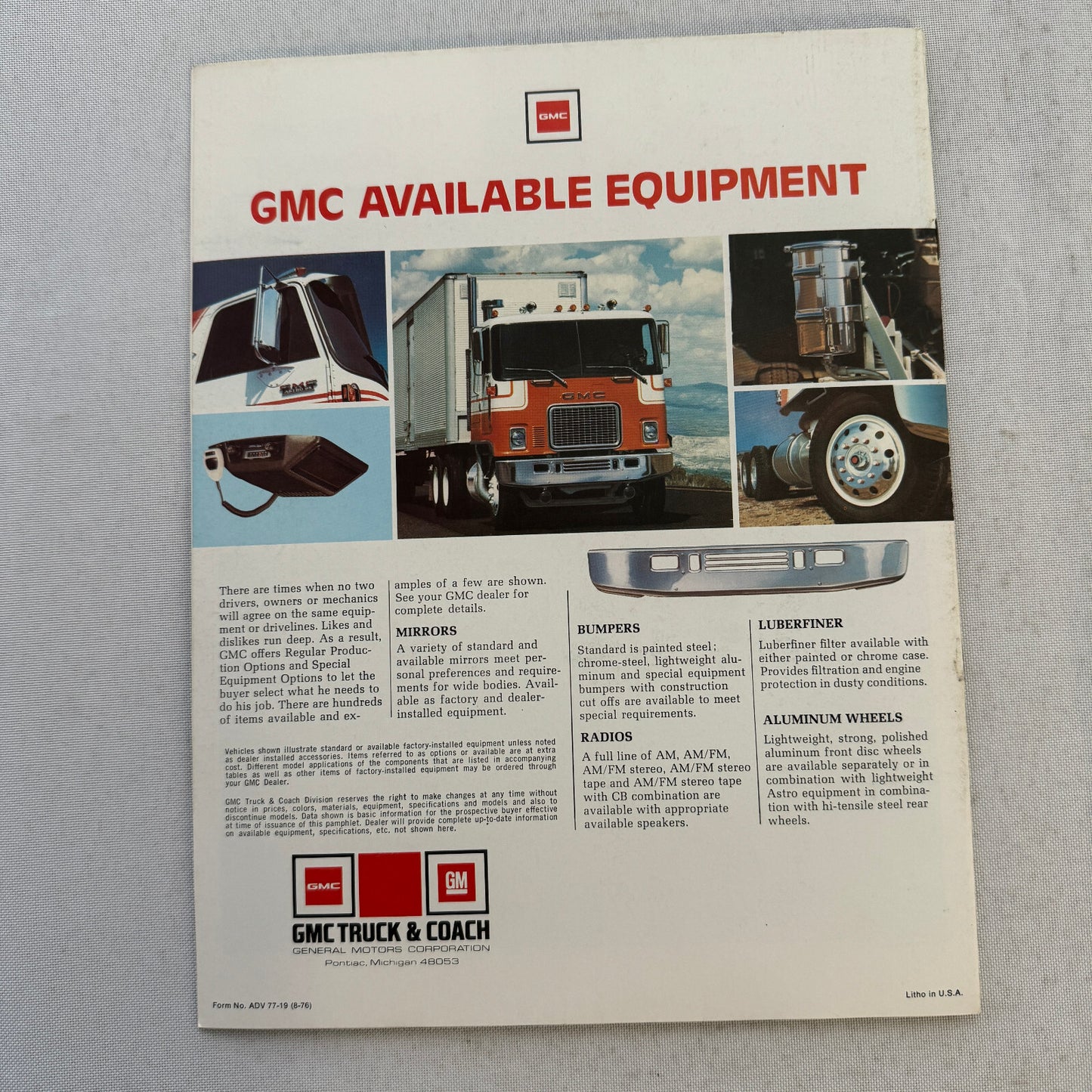 GMC Astro 95 Truck Sales Brochure Catalog Advertising Vintage