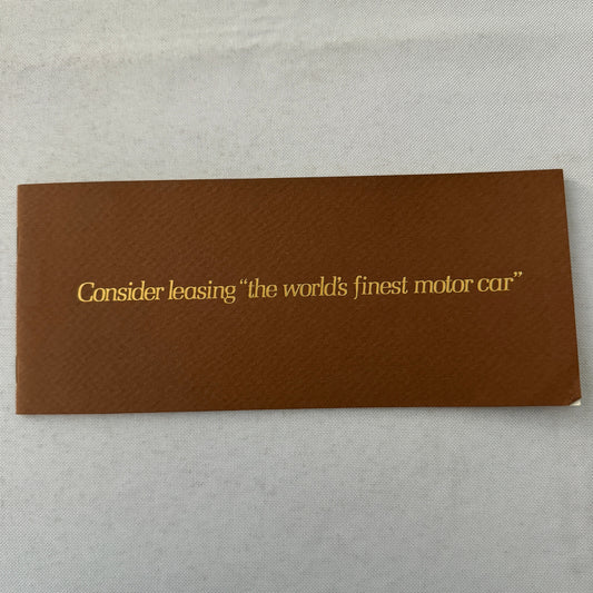 Rolls Royce Car Leasing Sales Brochure Catalog Corniche Camargue Silver Shadow