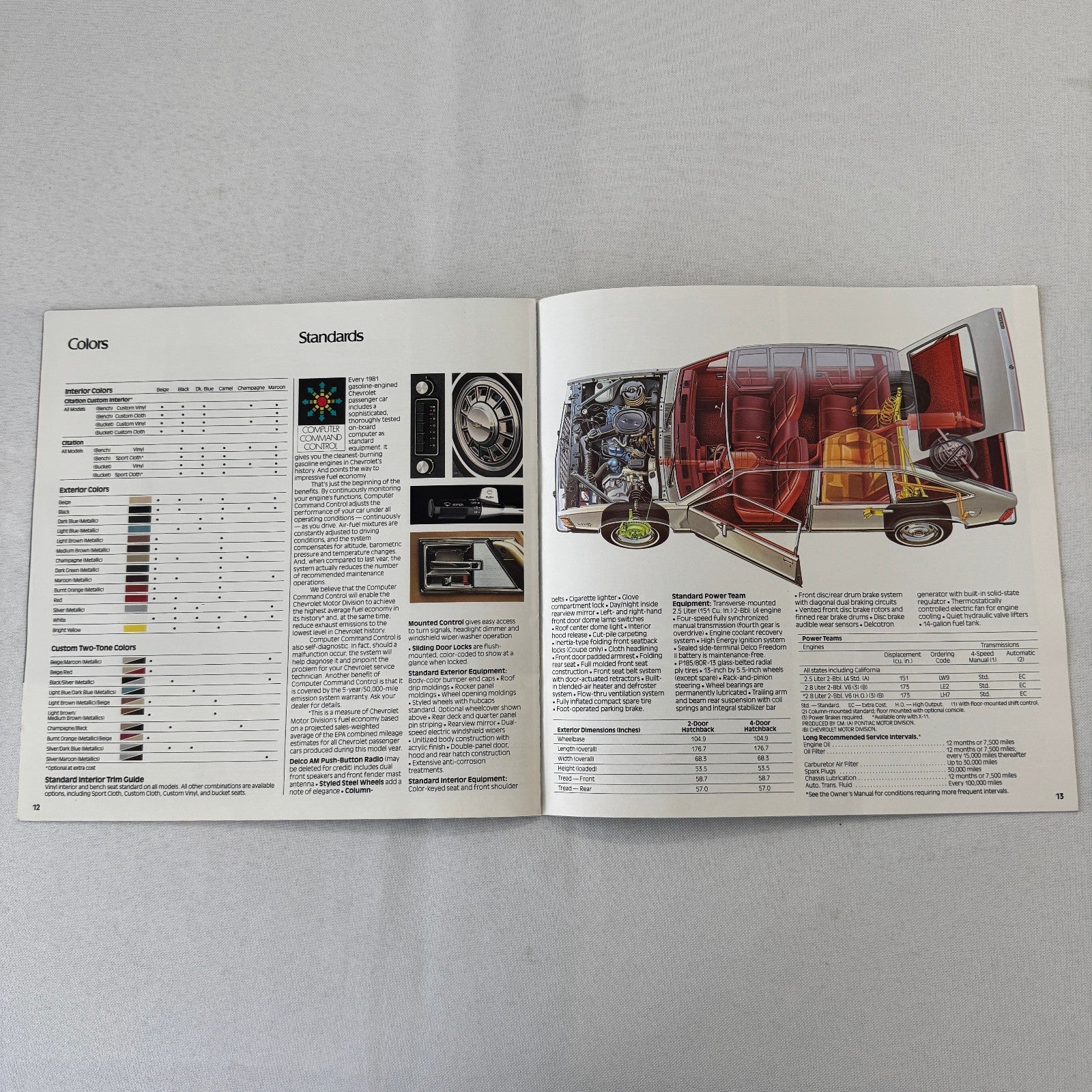 1981 Chevrolet Citation Car Sales Brochure Catalog Chevy X11 X-11