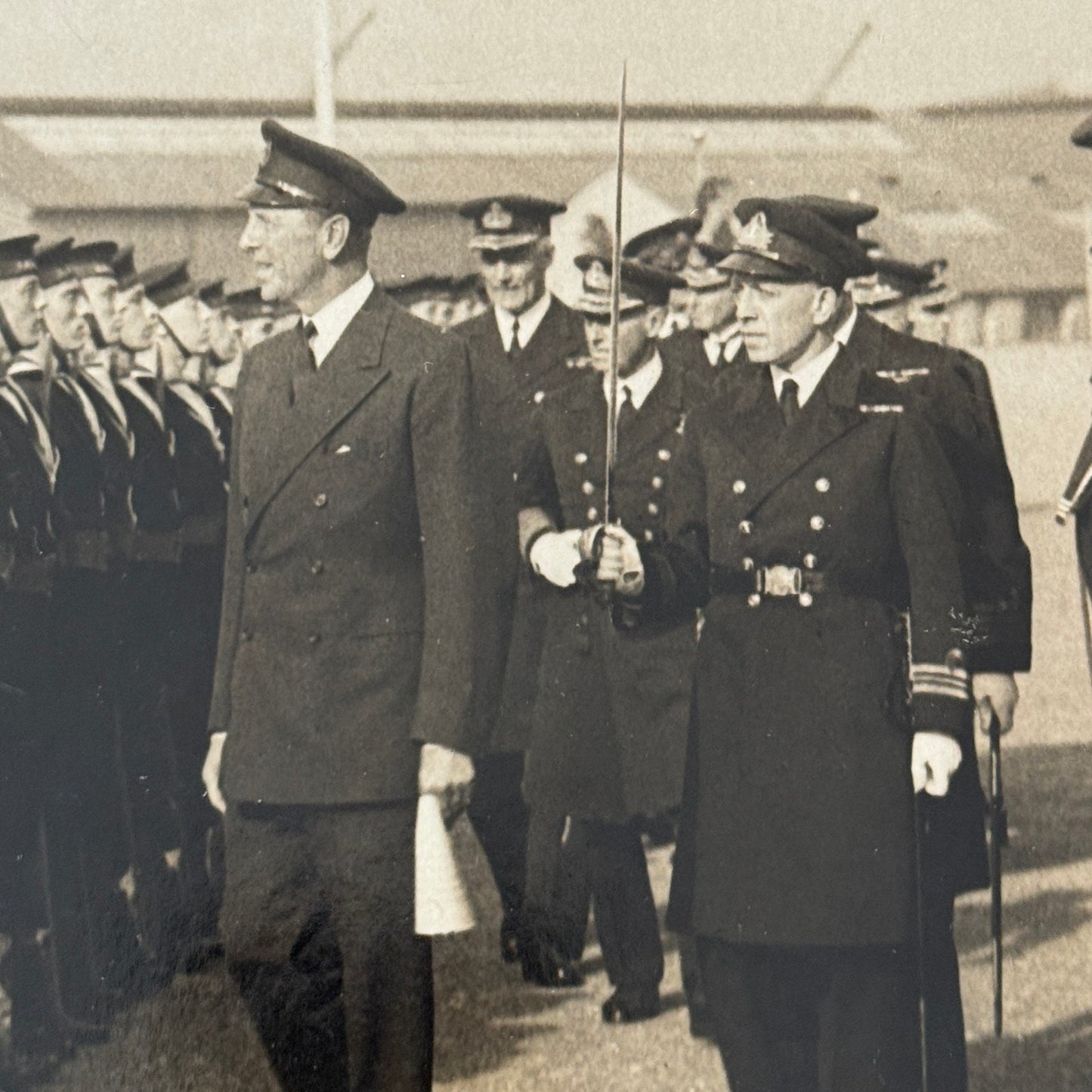 British Navy Inspection Press Photo Photograph Print 1934 Devonport