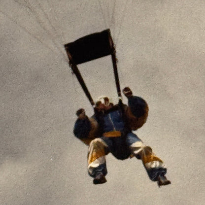 Vintage Skydiving Parachute Photo Large Format Aviation Photograph 1970s-80s