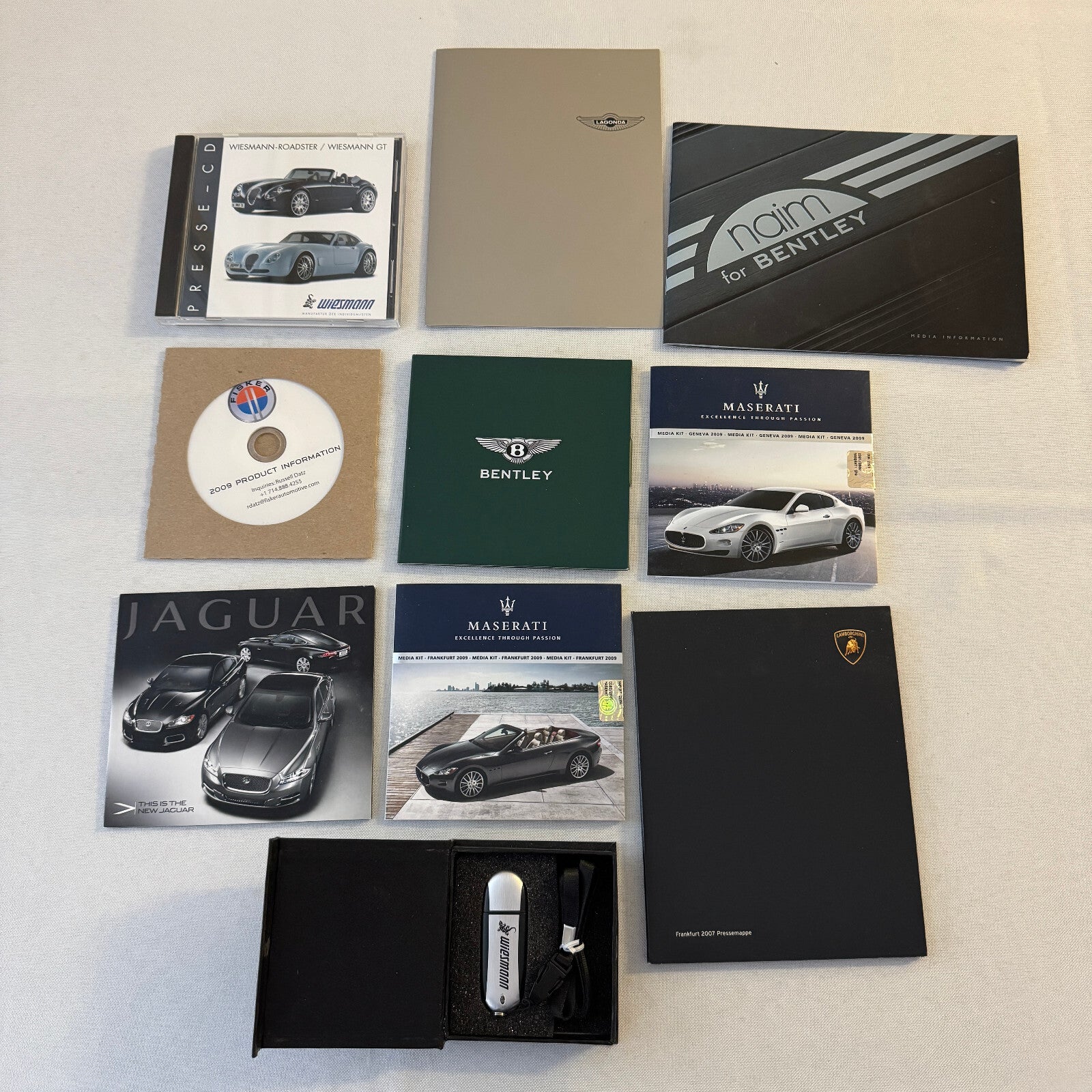 Exotic and Luxury Car Press Kit CD Lot 10x Bentley Lagonda Lamborghini Wiesmann