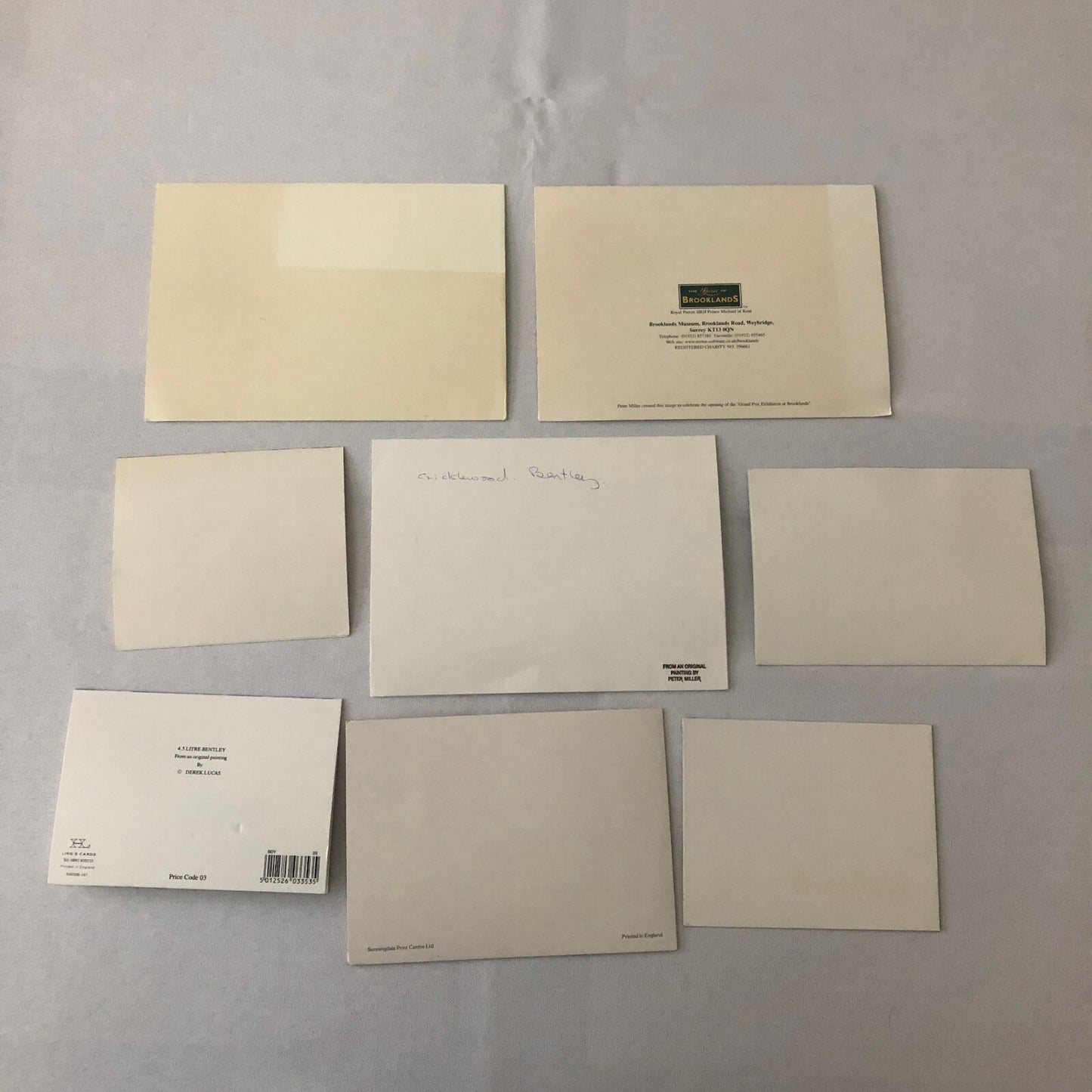 Vintage Car Automobile Art Greeting Card Lot of 8 Bentley + UK Christmas