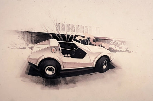35MM Vintage Photo Slide Concept Car Prototype Design Sketch Illustration