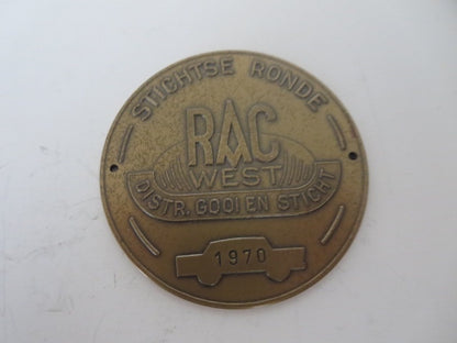 1970 Regionale Automobielsport Club West Stichtse Ronde Car Rally Badge Emblem 