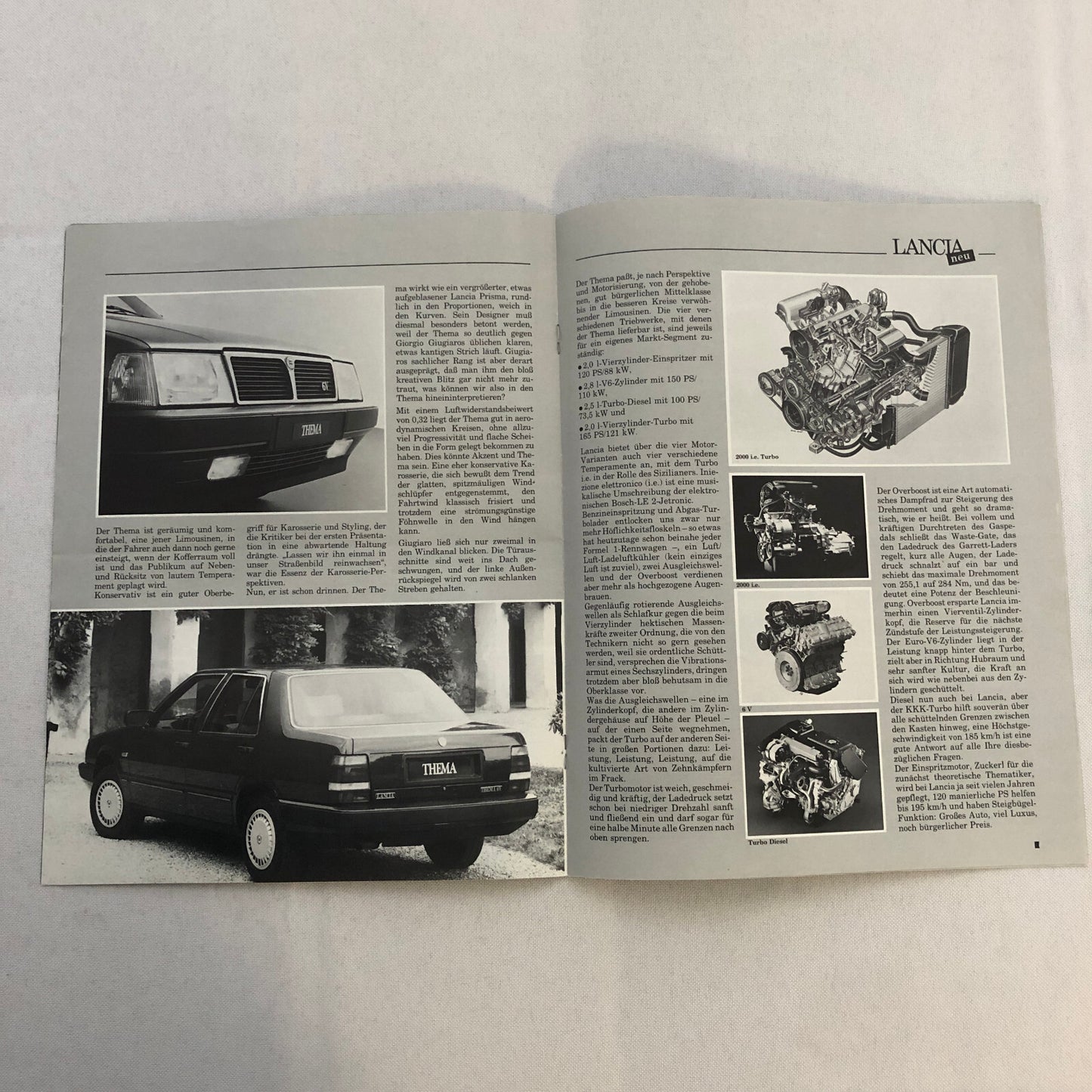 1985 Lancia Thema Car Sales Brochure Catalog German Turbo