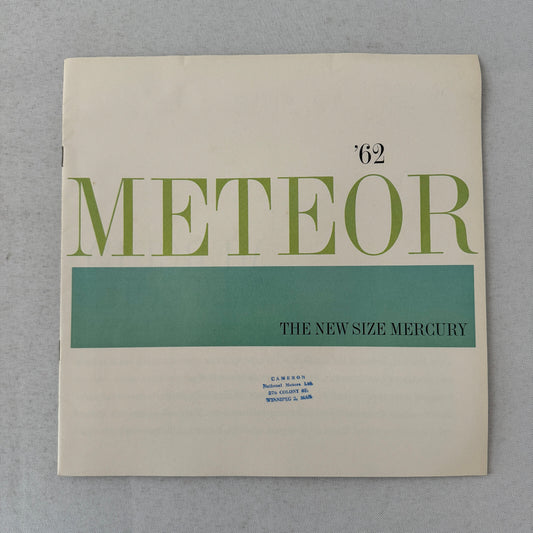 1962 Mercury Meteor Car Sales Brochure Catalog Vintage Advertising Canadian