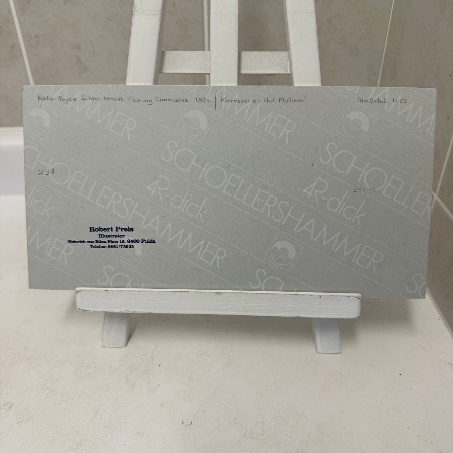 1954 Rolls Royce Silver Wraith Limousine Car Illustration Art Drawing Hand Drawn