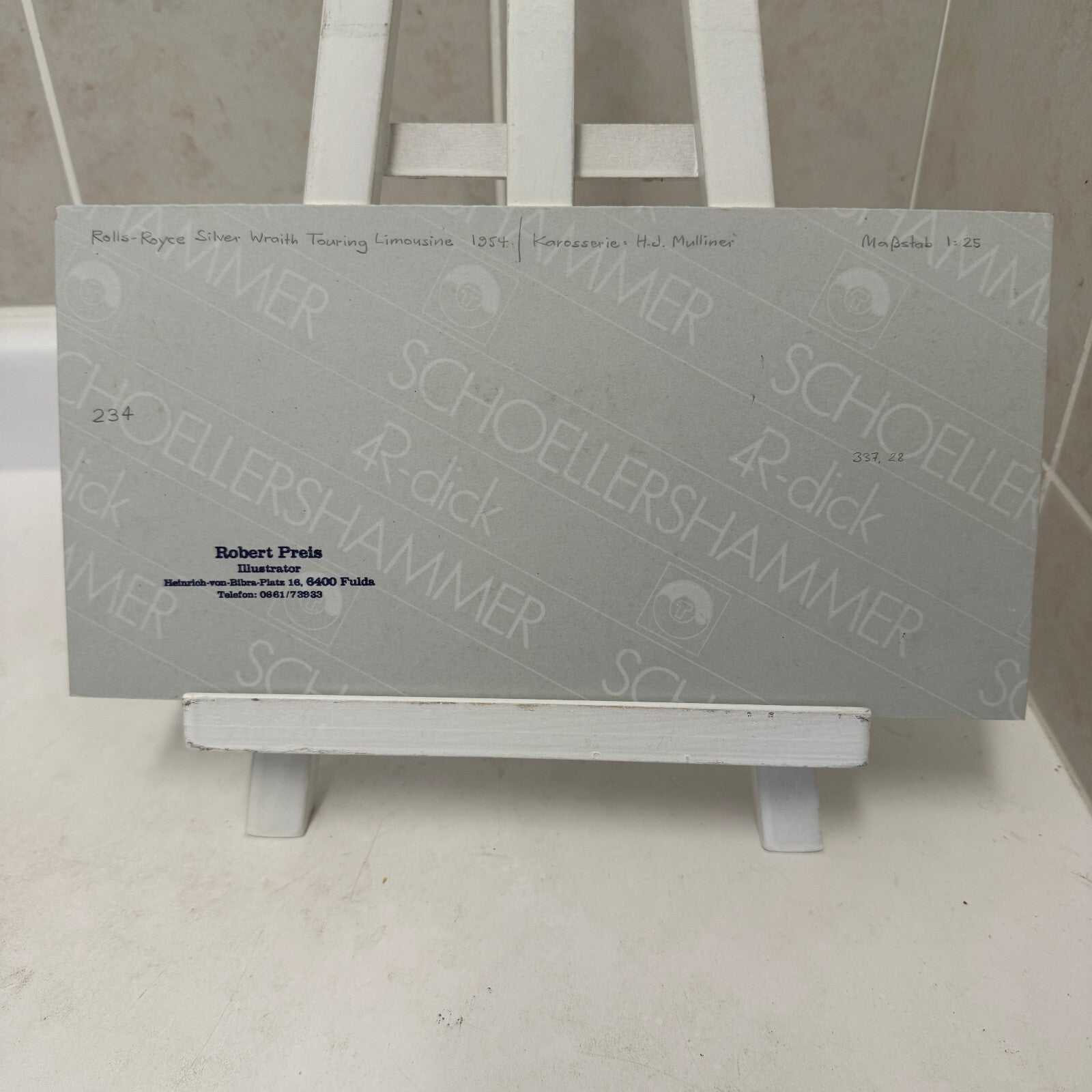 1954 Rolls Royce Silver Wraith Limousine Car Illustration Art Drawing Hand Drawn