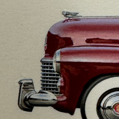 1941 Cadillac Convertible Coupe Car Illustration Art Drawing Vintage Miniature