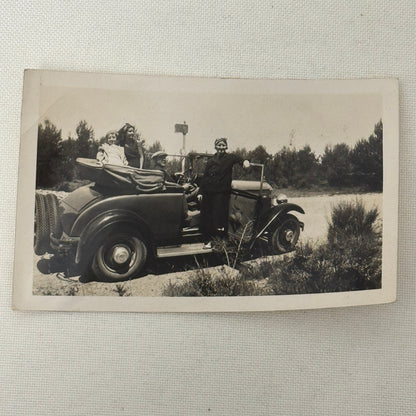 Vintage Photo Photograph Print People in Early Automobile Car