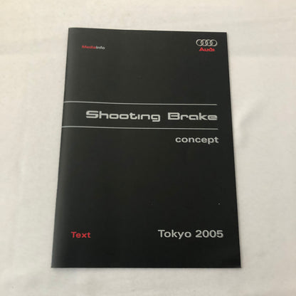 Audi Shooting Brake Concept Car Prototype 2005 Tokyo Auto Show Press Kit GERMAN