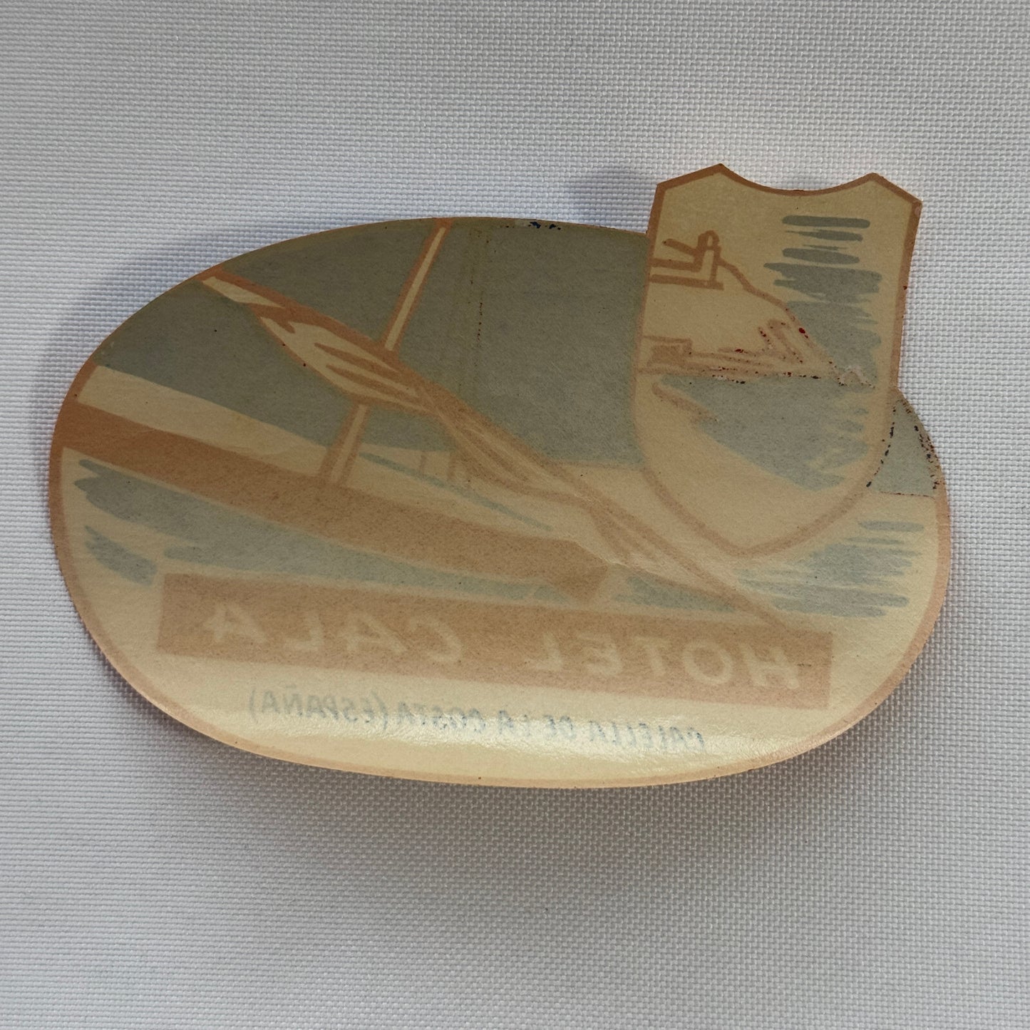 Vintage Travel Luggage Label Hotel Cala Espana Spain Calella de La Costa