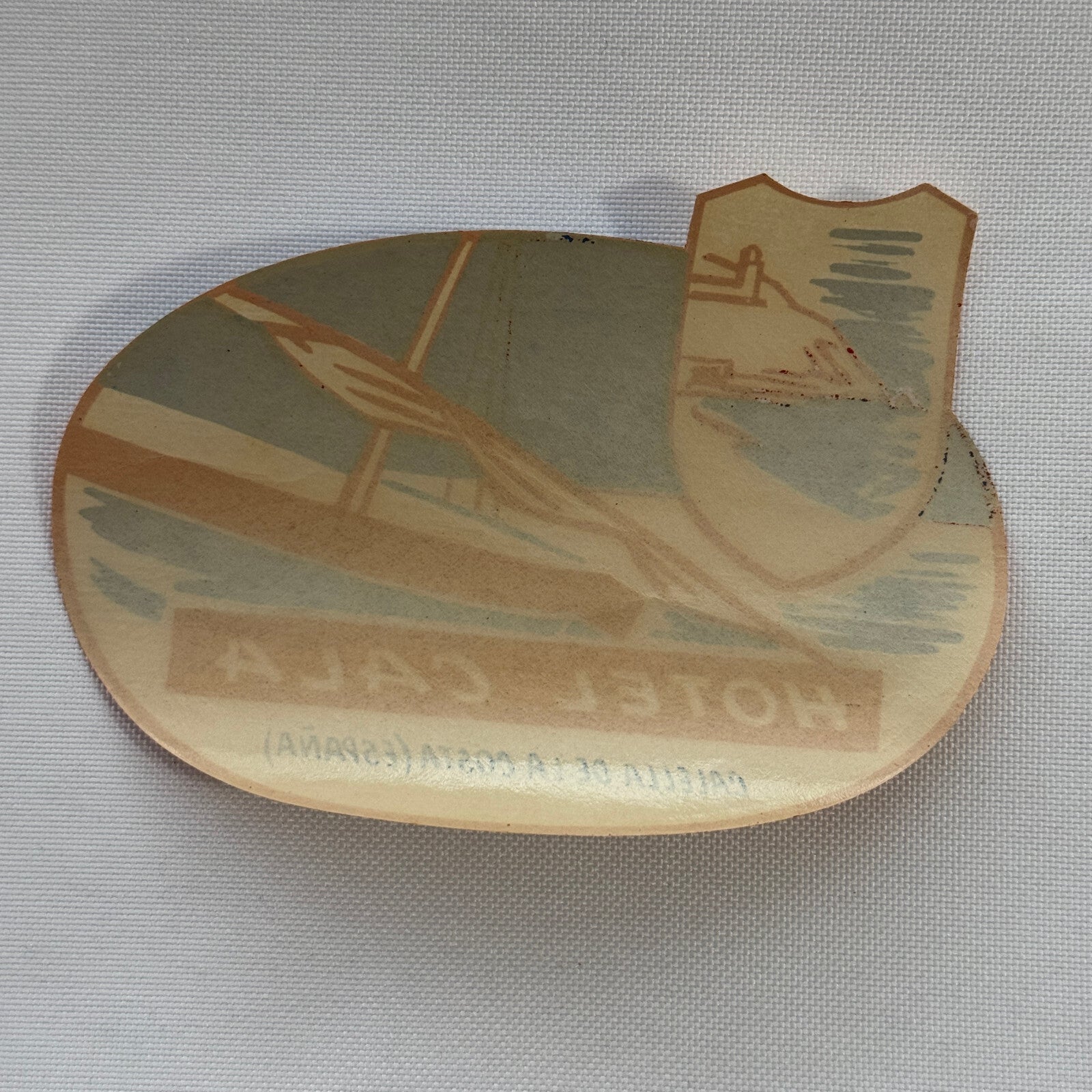 Vintage Travel Luggage Label Hotel Cala Espana Spain Calella de La Costa