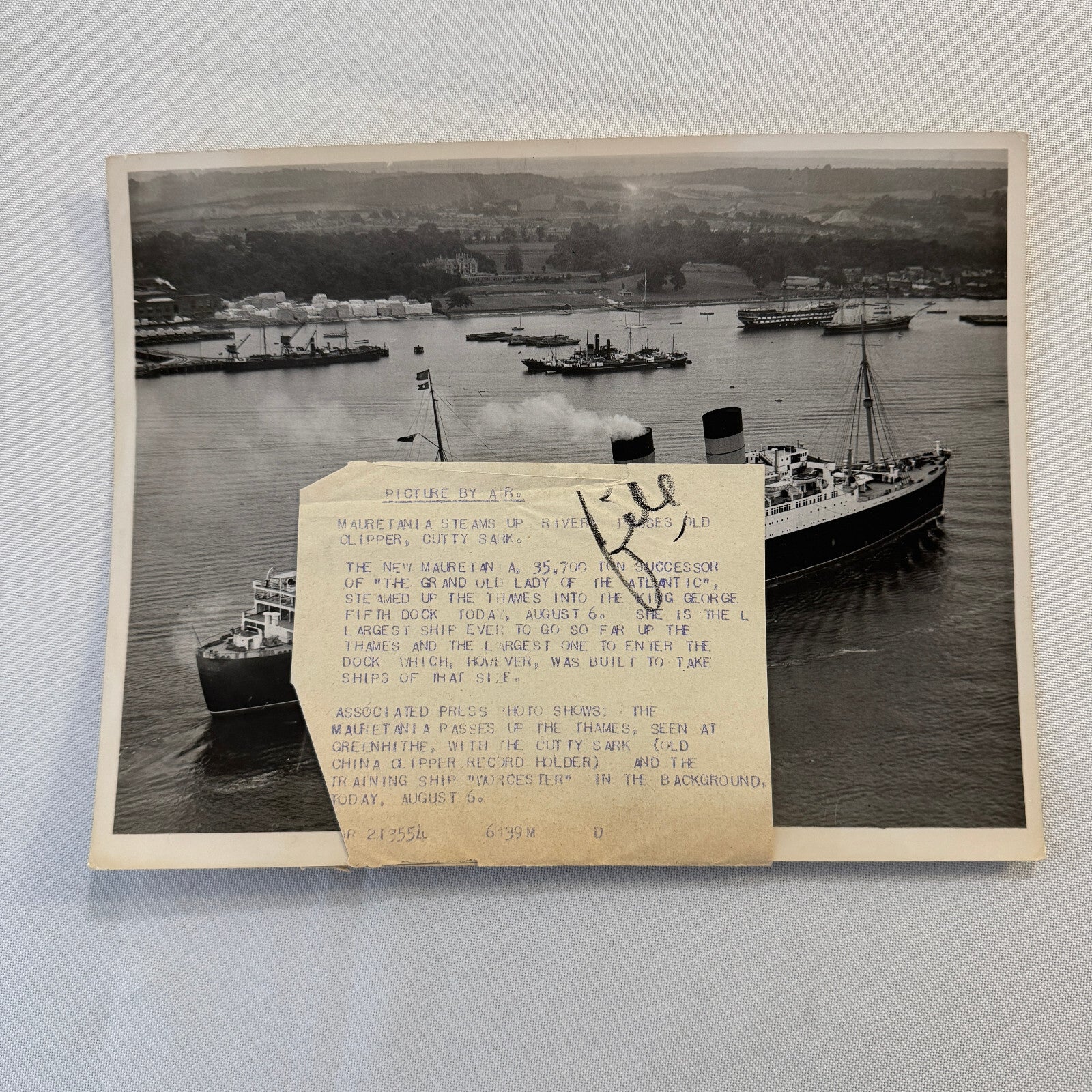 Vintage Boat Ship Photo Photograph RMS Mauretania Clipper