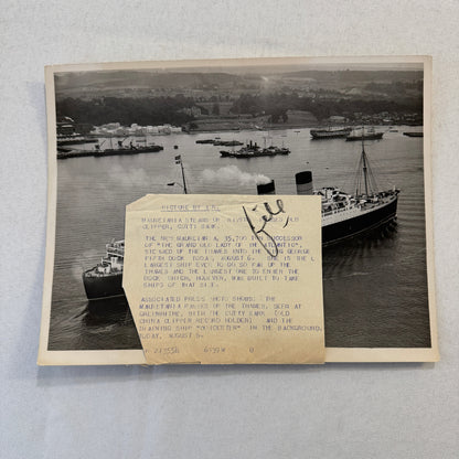 Vintage Boat Ship Photo Photograph RMS Mauretania Clipper