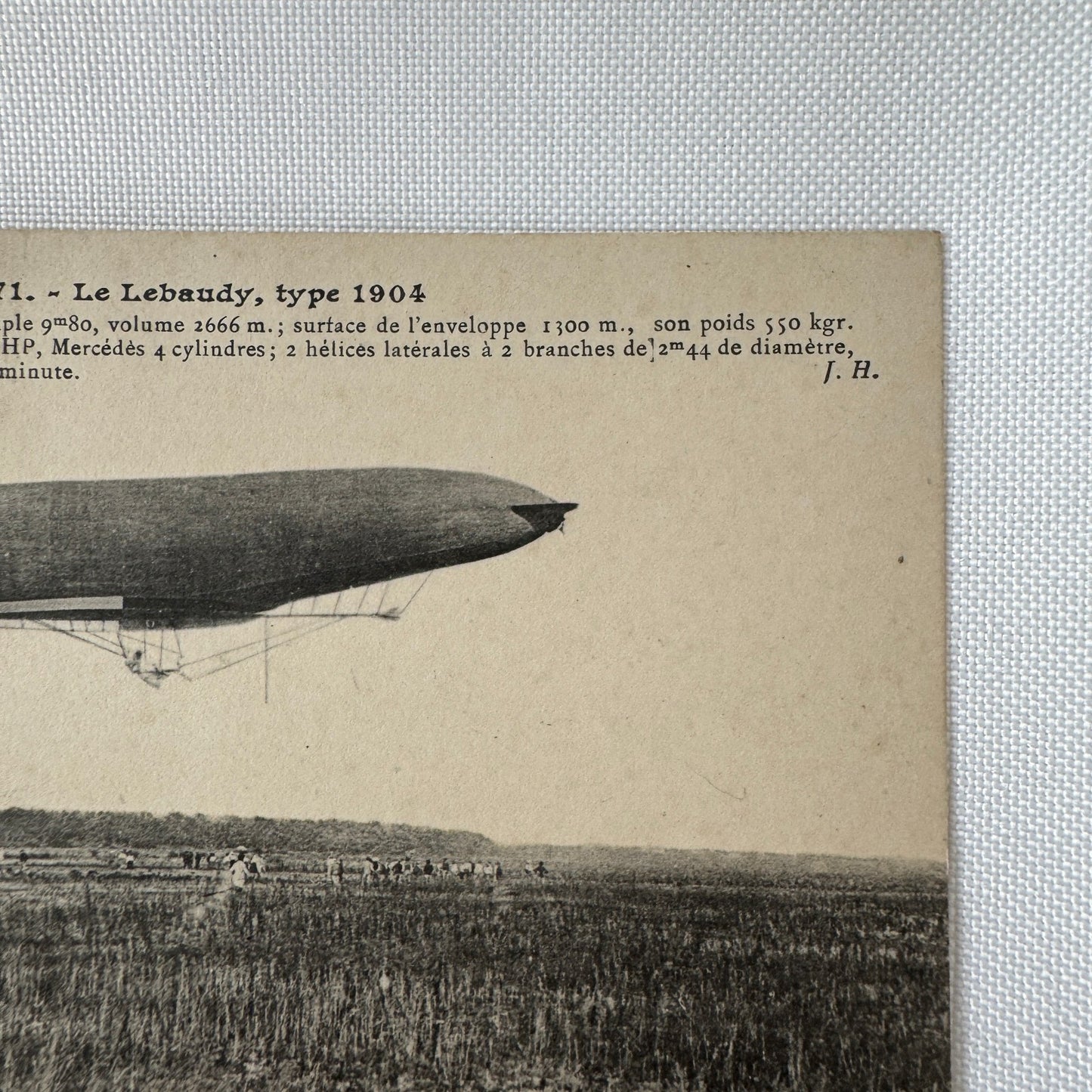 Vintage Zeppelin Airship Dirigible Postcard Post Card French Le Lebaudy