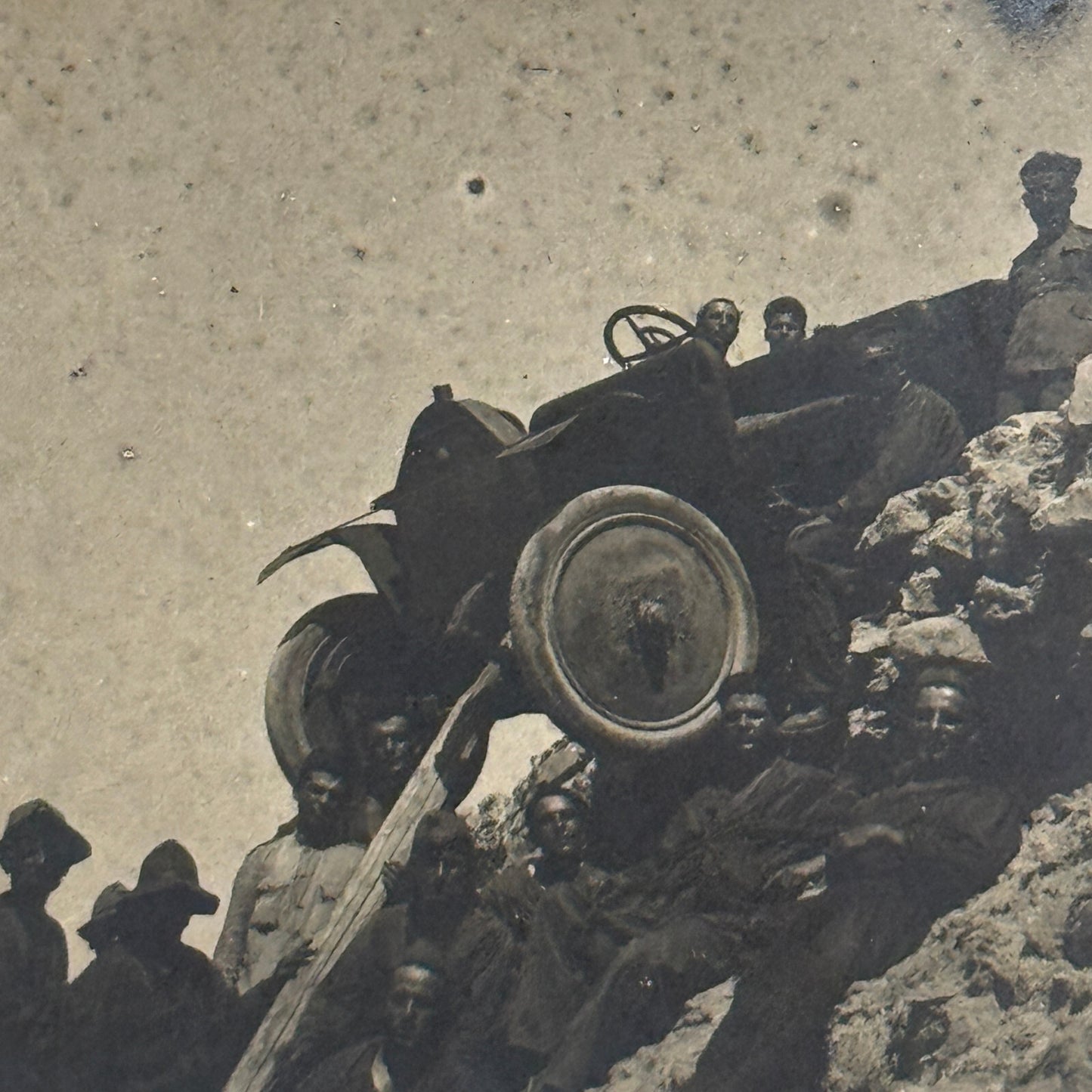 Antique Car Automobile on Mountain Italian Real Photo Postcard RPPC Photograph