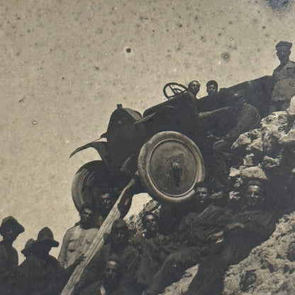 Antique Car Automobile on Mountain Italian Real Photo Postcard RPPC Photograph