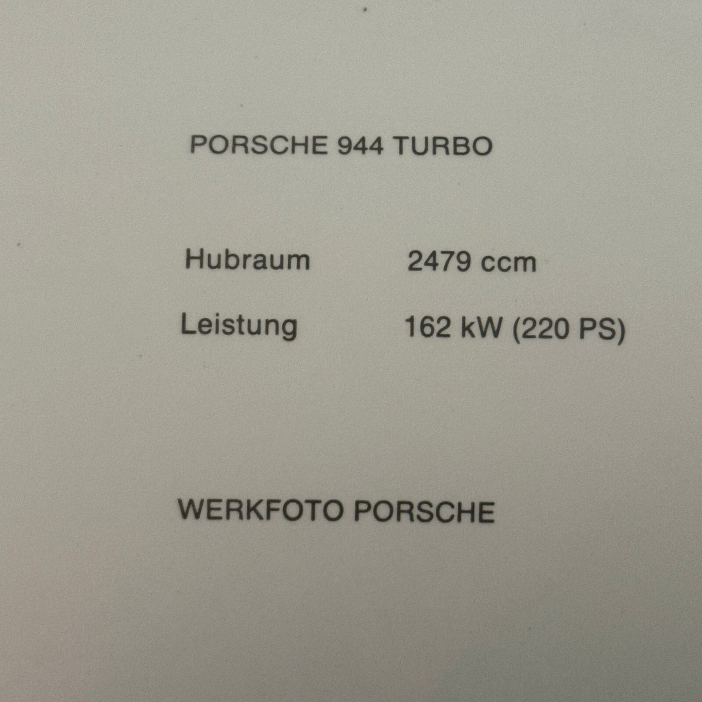 Porsche 944 Turbo Car Factory Press Photo Photograph Werkfoto German