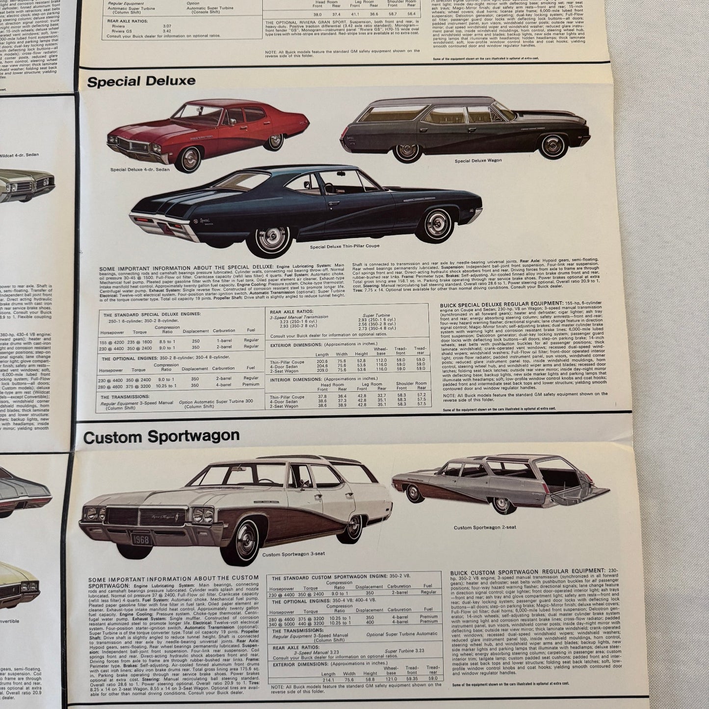 1968 Buick Sales Brochure GS400 GS350 Skylark Wildcat Electra Riviera Catalog