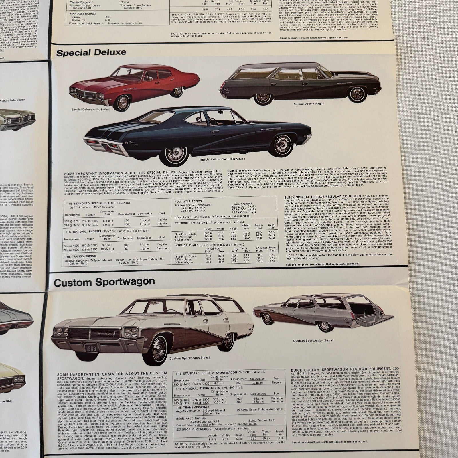 1968 Buick Sales Brochure GS400 GS350 Skylark Wildcat Electra Riviera Catalog