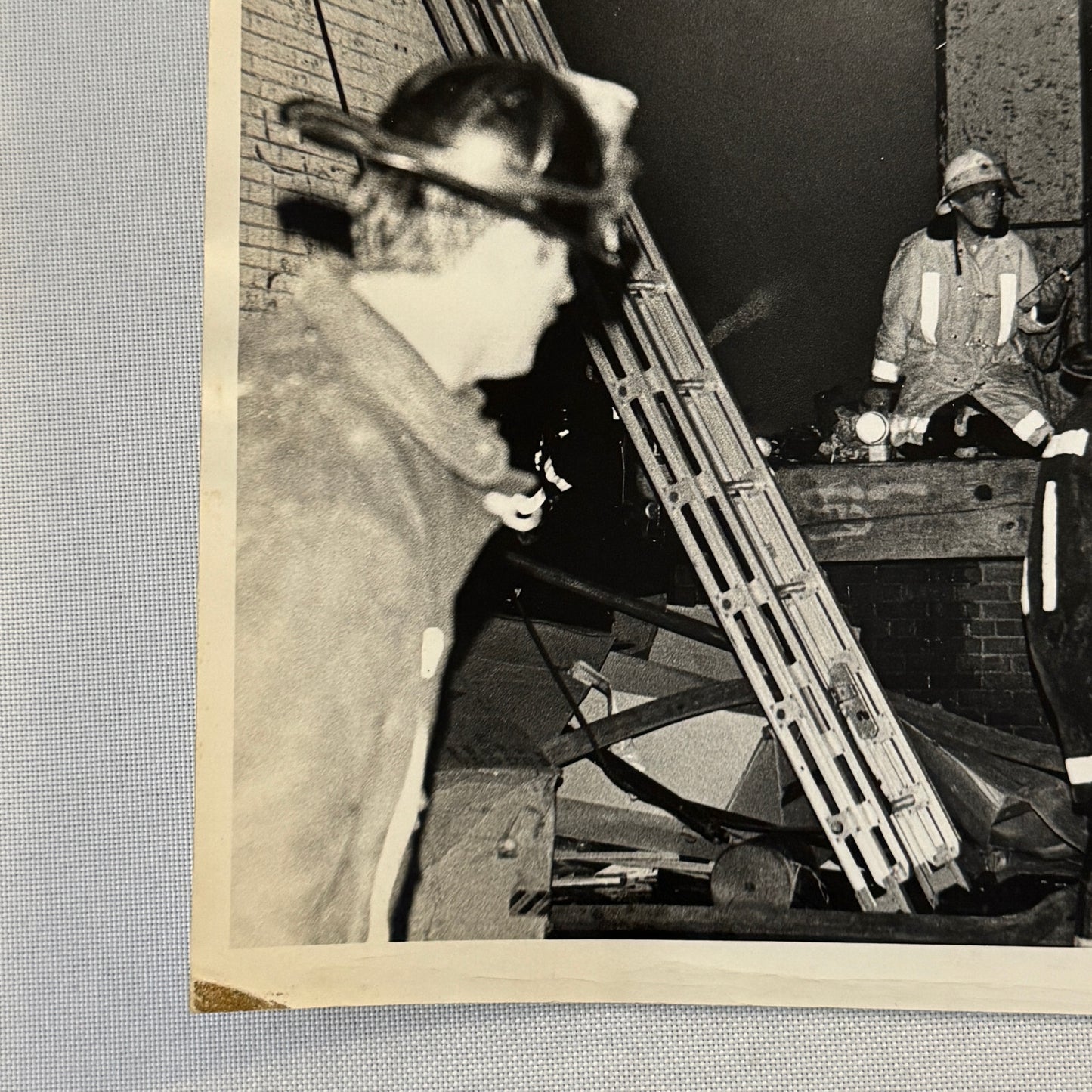 Firefighting Fire Fighter Fire Photo Photograph Print Vintage