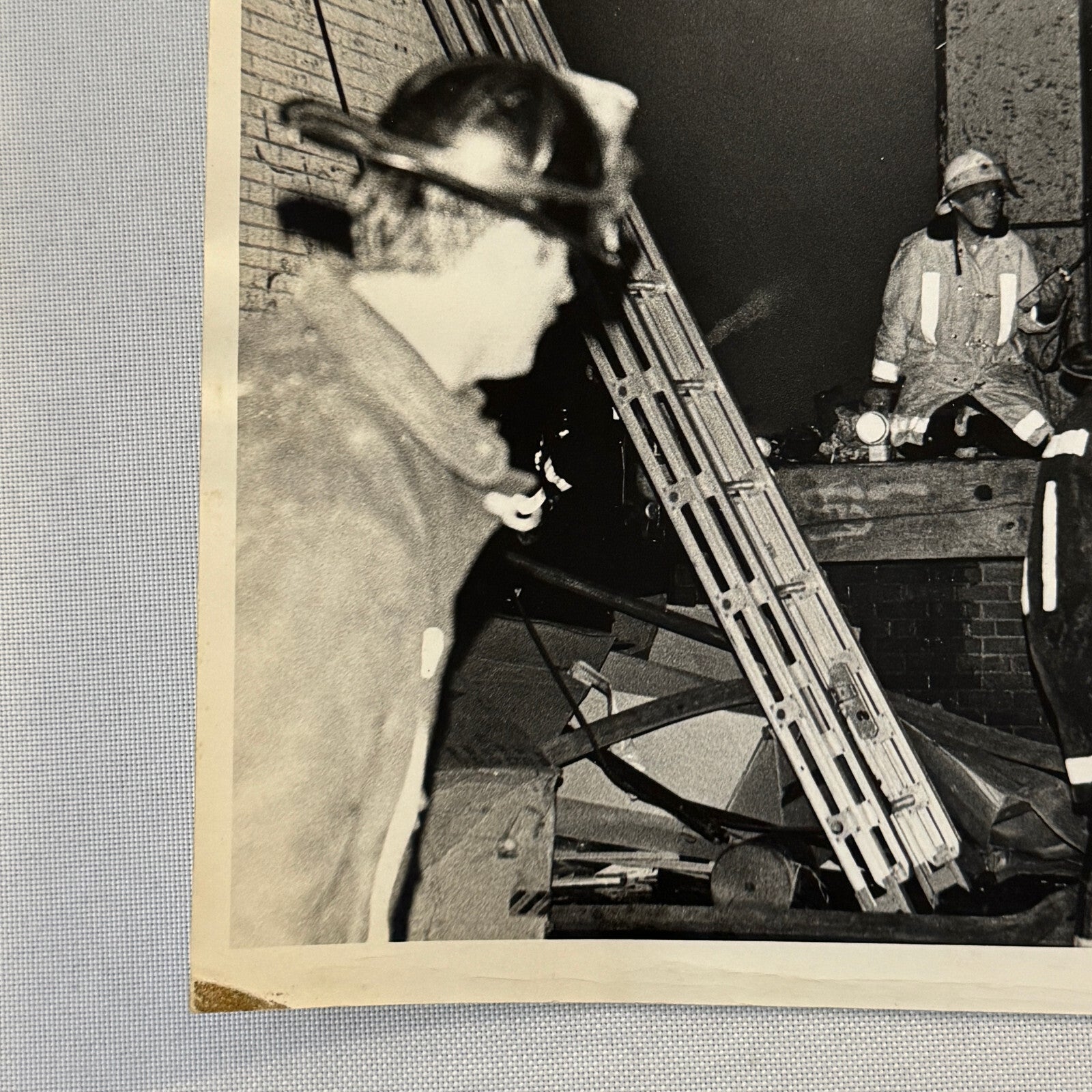 Firefighting Fire Fighter Fire Photo Photograph Print Vintage