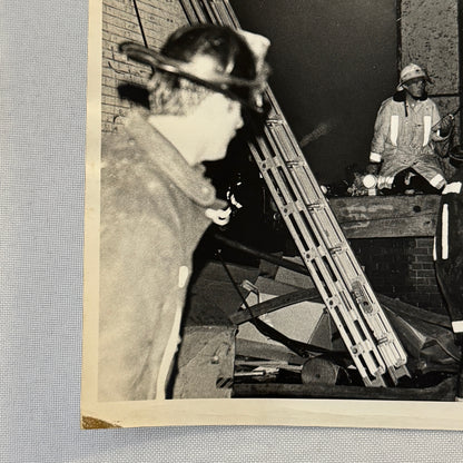 Firefighting Fire Fighter Fire Photo Photograph Print Vintage