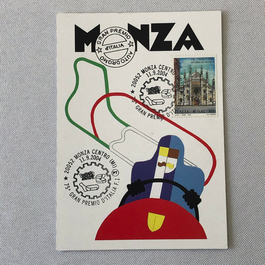 2004 Italian Grand Prix Postcard with Duomo Stamp 