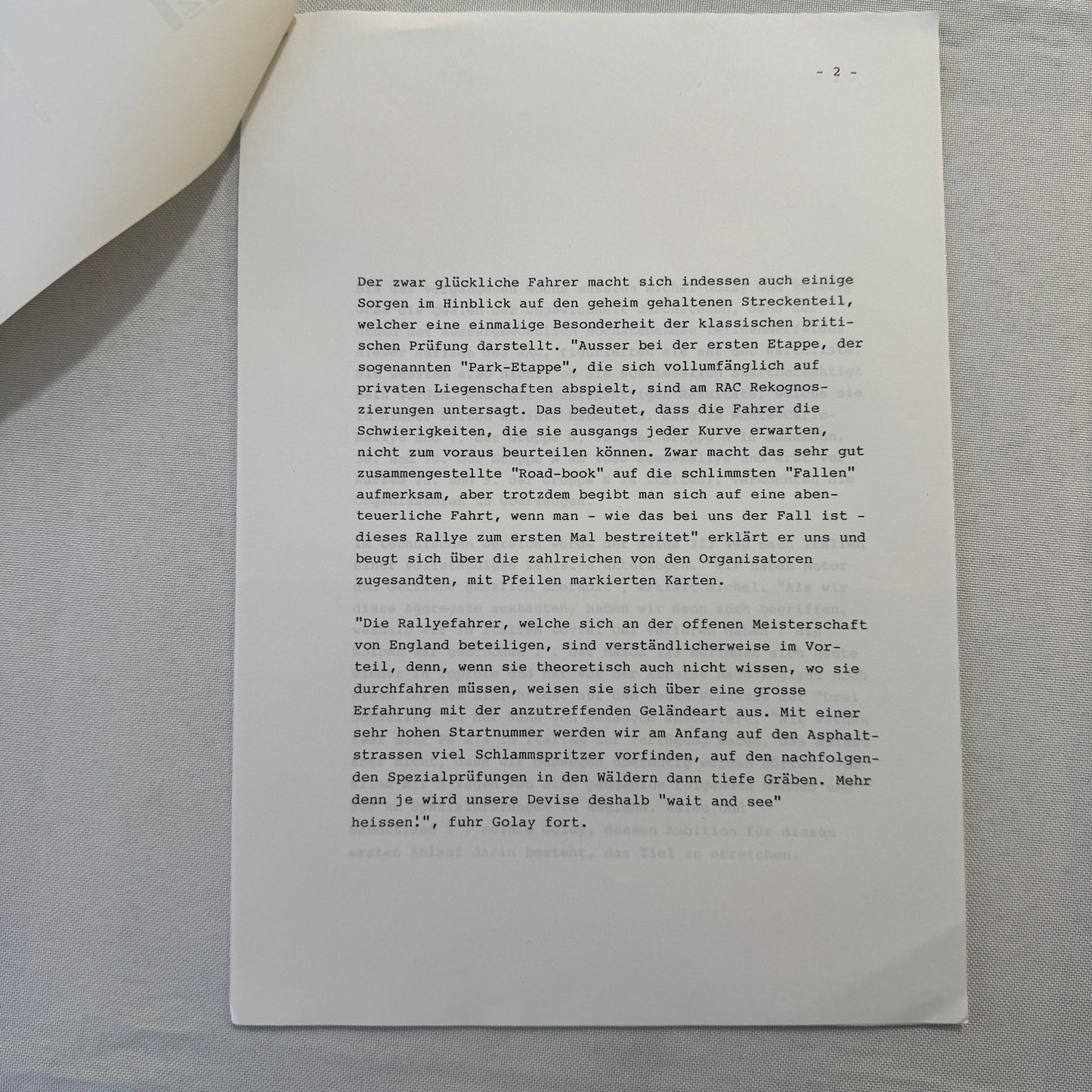 1988 Mazda Rallye Racing Press Release Document Lot 2x Mazda 323 German Text