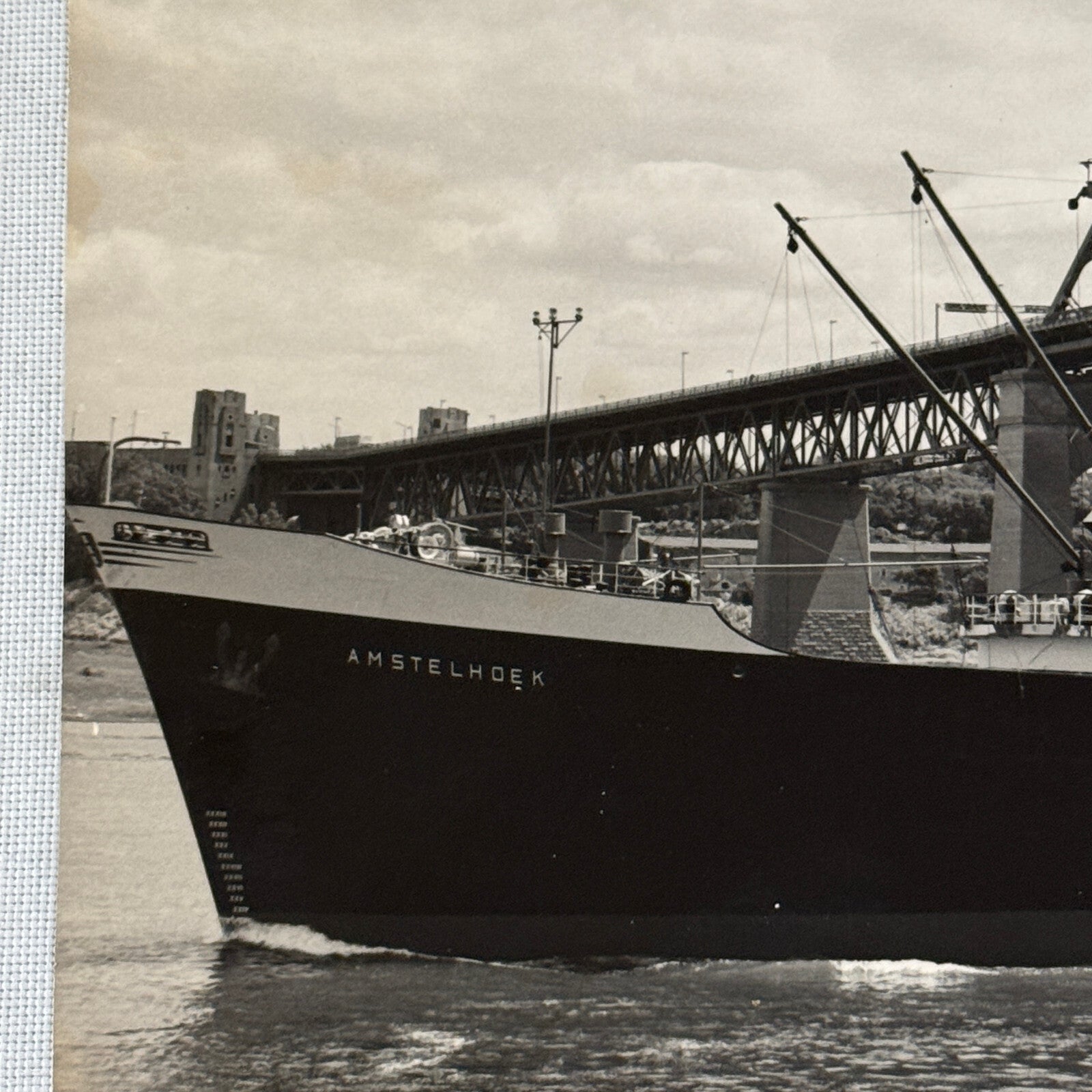 Vintage Boat Ship Photo Photograph Print MV Amstelhoek NLL NedLloyd Line 1960