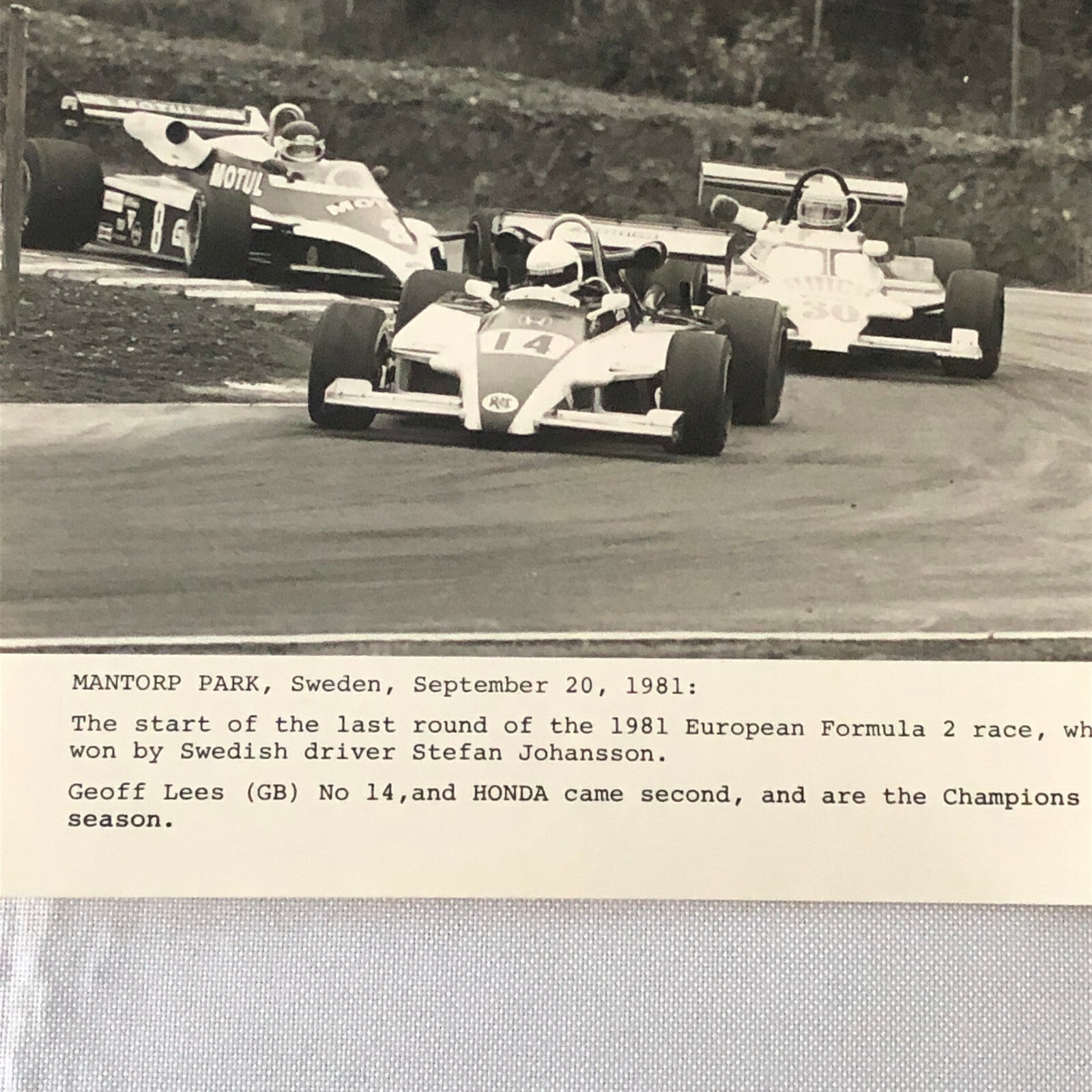 1981 Honda Formula 2 Racing Press Photo Photograph Mantorp Park Sweden 