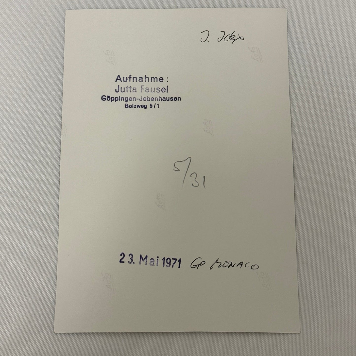 Vintage Racing Photo 1971 Monaco Grand Prix Race Driver Jacky Ickx Motorsport