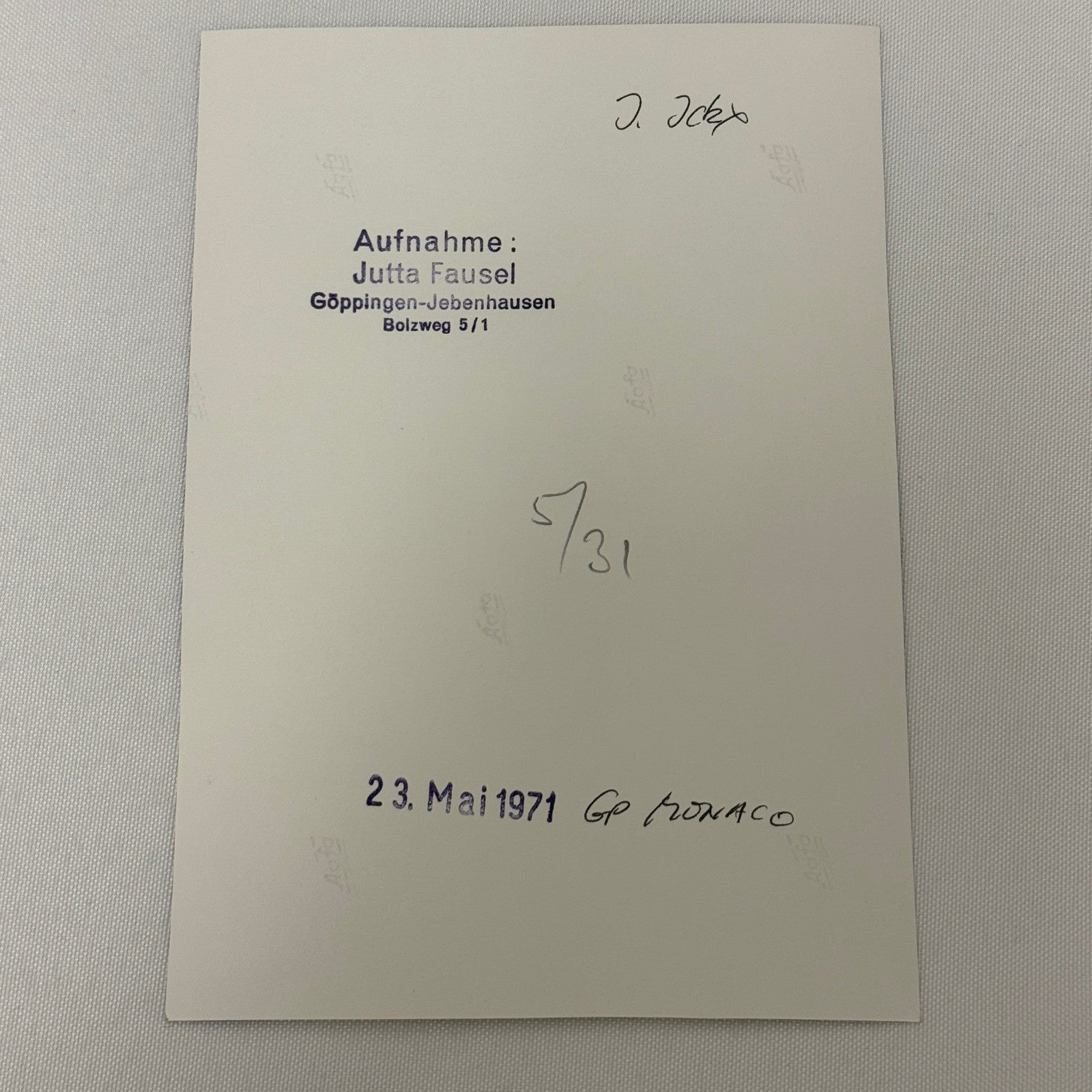 Vintage Racing Photo 1971 Monaco Grand Prix Race Driver Jacky Ickx Motorsport