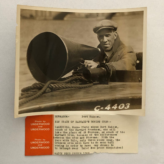 Press Photo Photograph Harvard Rowing Team Coach Haines Underwood and Underwood