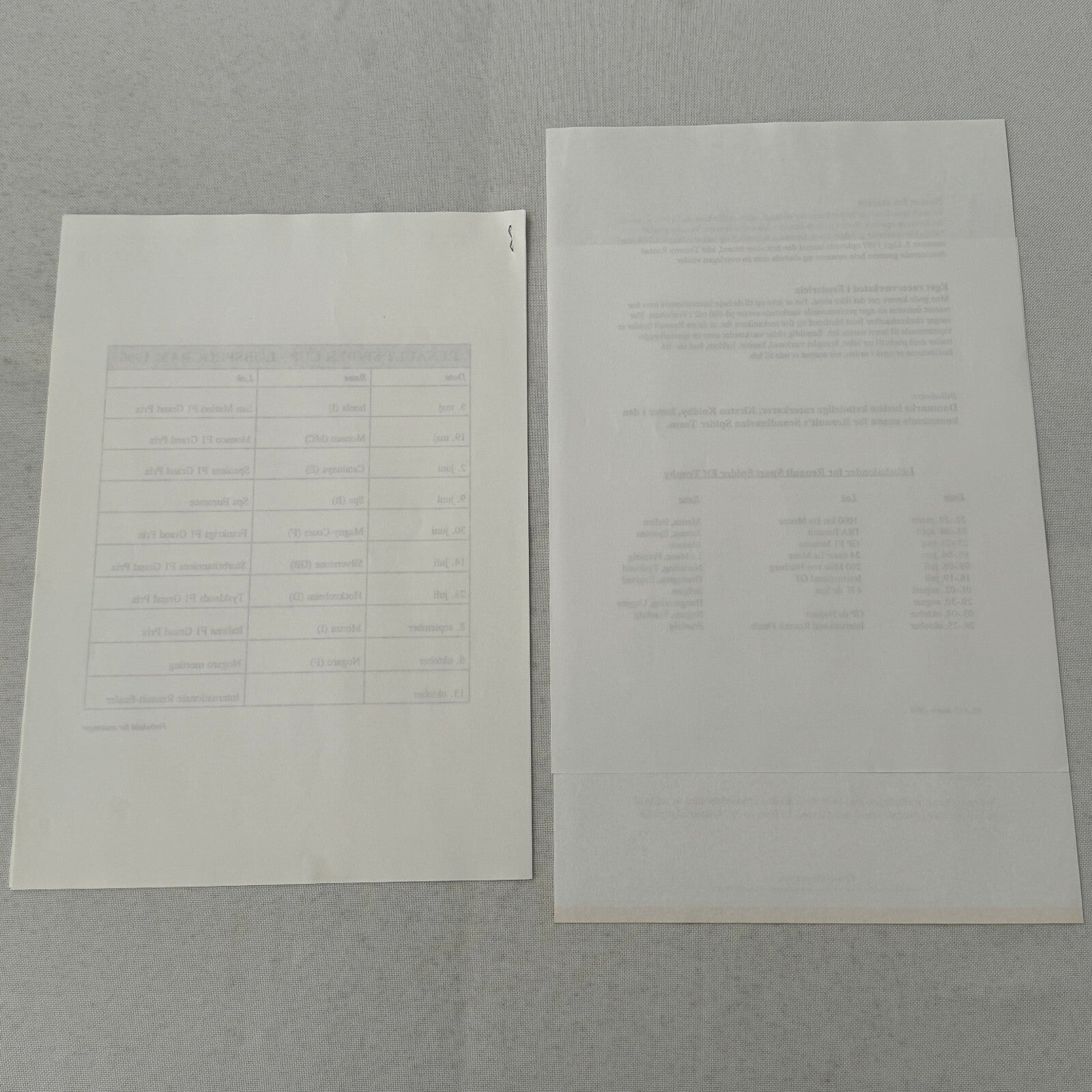 Renault Spider Racing Team Press Kit 35mm Photo Slides German Text