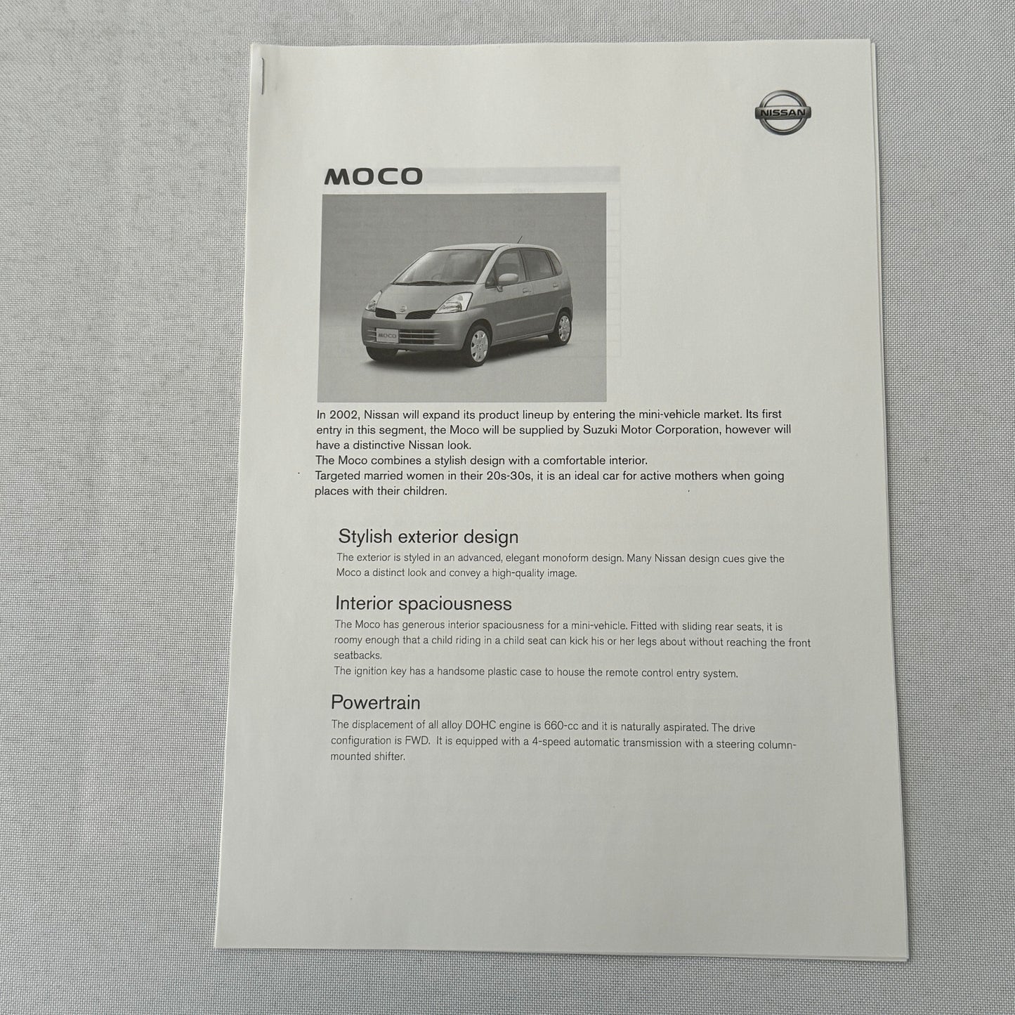 Nissan Tokyo Motor Show Concept Car Press KIt Brochure with CD Fairlady Z Nails