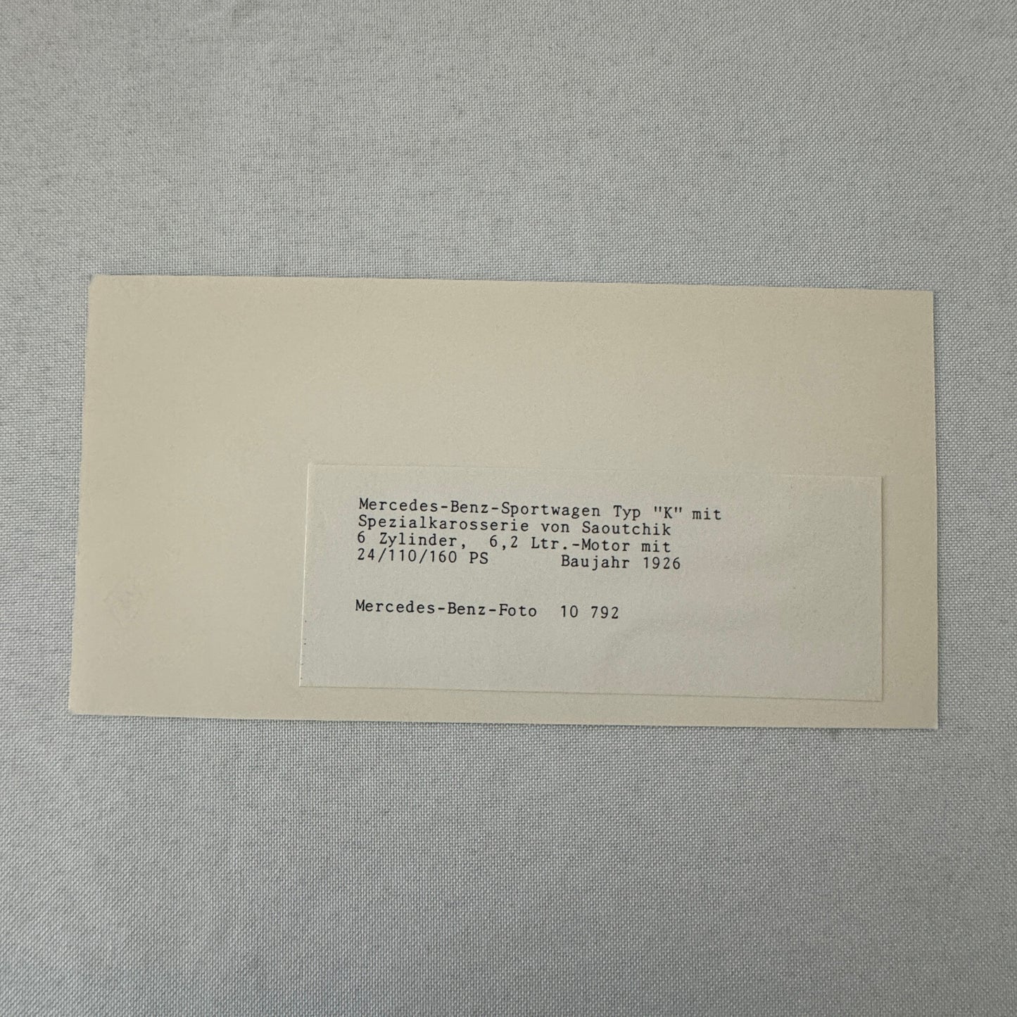 1926 Mercedes Benz Sportwagen Typ K Factory Press Photo Photograph Saoutchik